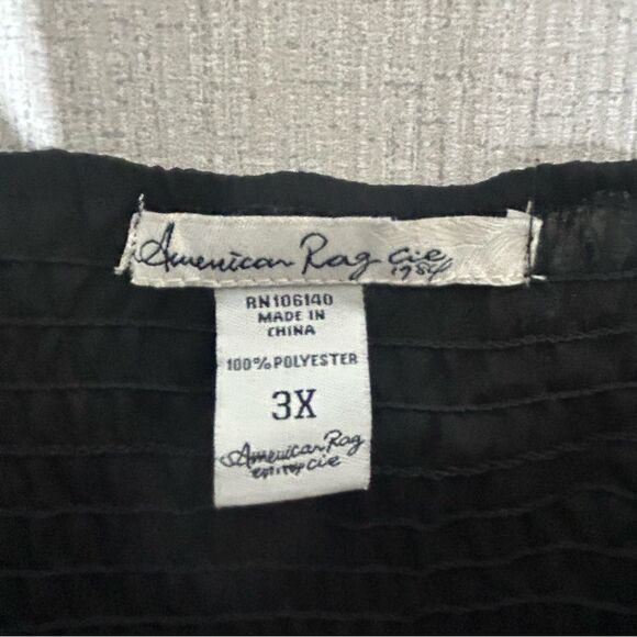 Black Babydoll Lingerie Chemise Sparkle Sheer Sexy Nighty American Rag 3X - Picture 4 of 5